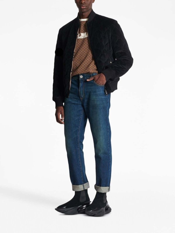 bootcut jeans shop online Balmain Vintage Logo-Patch Jeans