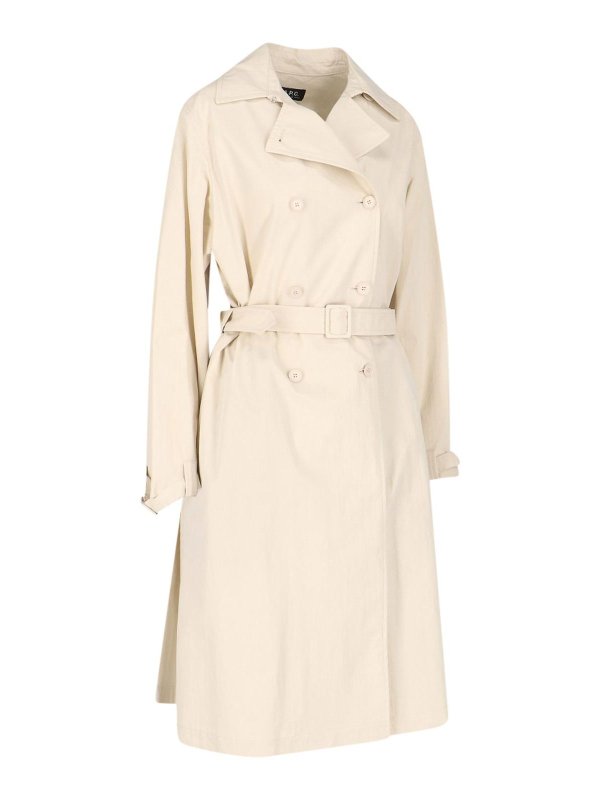 A.P.C.: trench coats online - Double-breasted trench coat