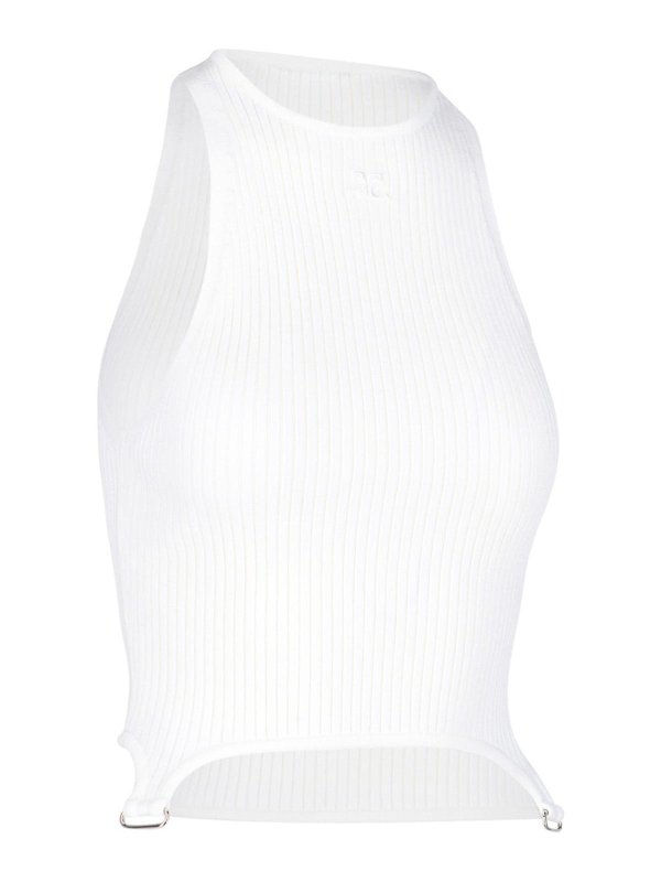 Courreges: Tops & Tank tops online - Logo ribbed top