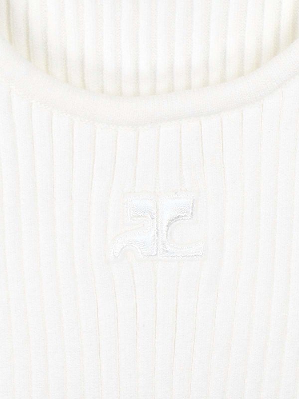 Courreges buy online Logo ribbed top
