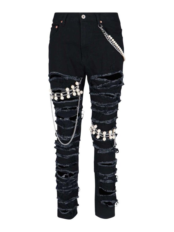 JUNYA WATANABE: ブーツカットジーンズ - ブーツカットジーンズ - 黒