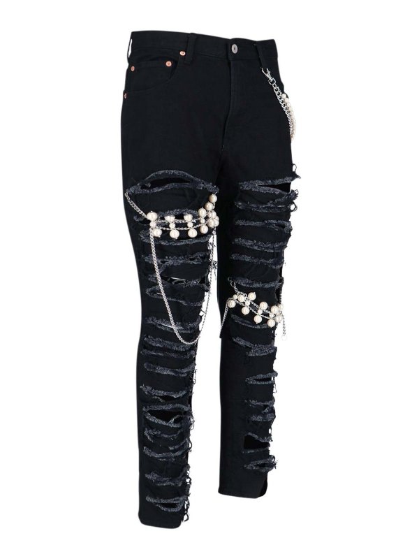 JUNYA WATANABE: ブーツカットジーンズ online - ブーツカットジーンズ - 黒