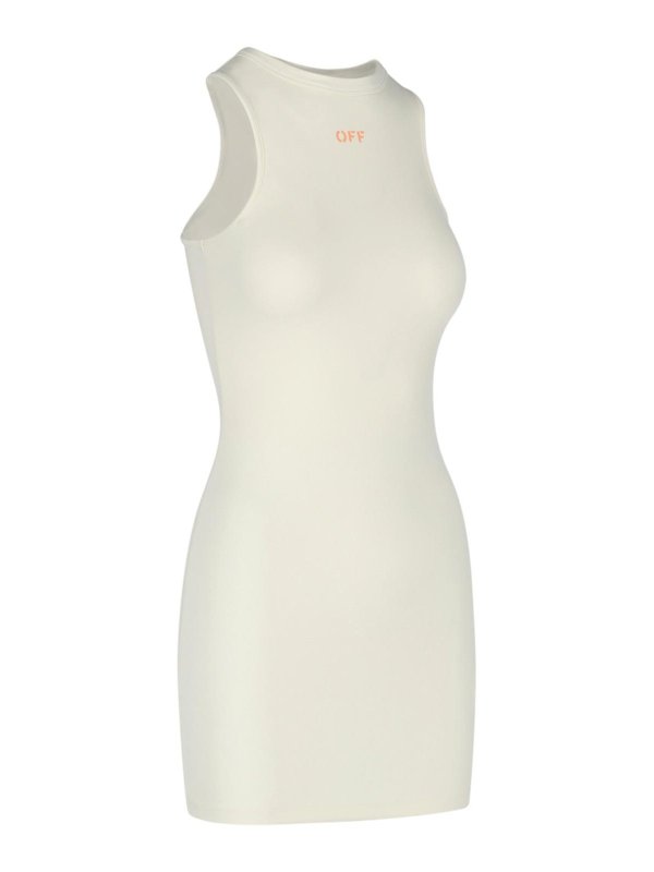 OFF-WHITE: short dresses online - Ribbed mini dress