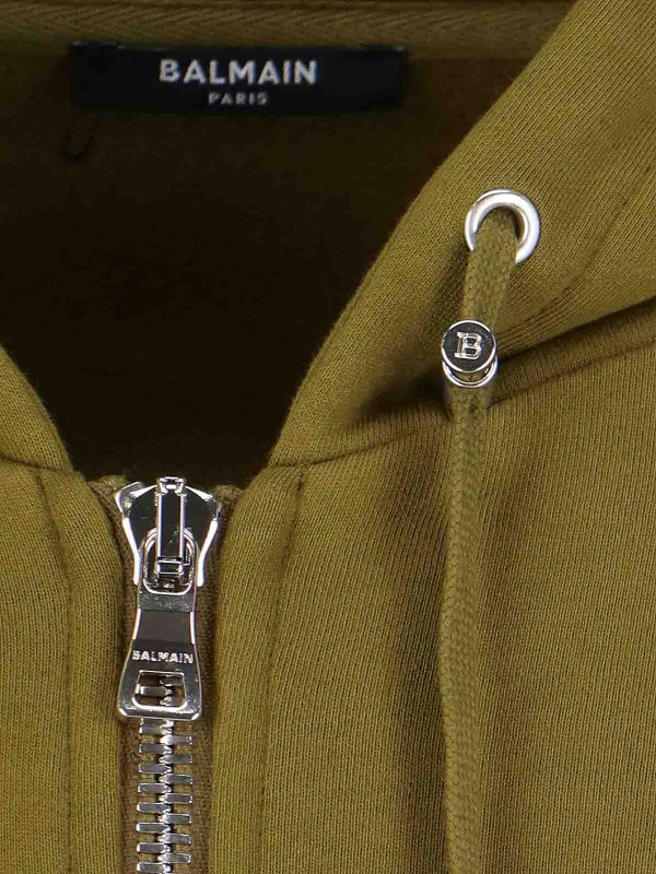 Logo zip sweatshirt shop online: Balmain