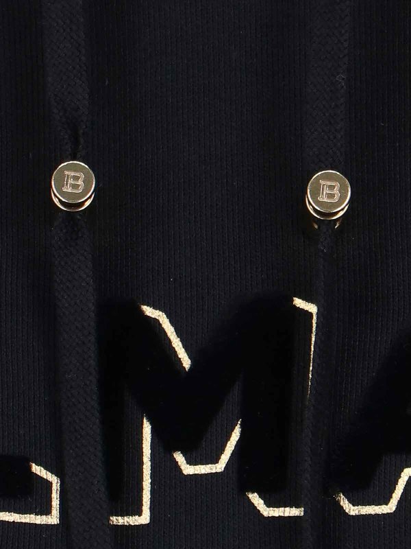 Logo cropped sweatshirt shop online: Balmain