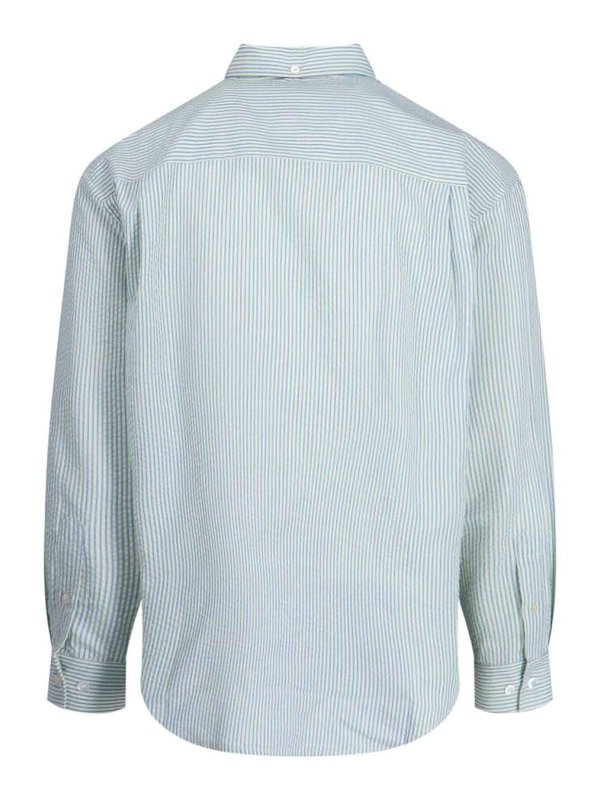 ★2021SS新作★Dunst★TAPING BLUE STRIPED SHIRT BLUE STRIPE Dunst Striped shirt - Blue - Men | UDSH3B121CRCREAMBLUE