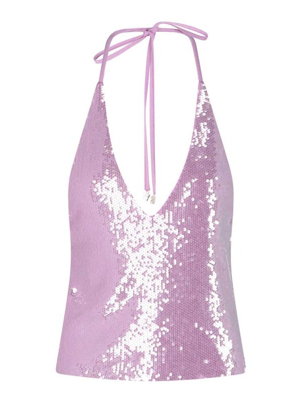 ROTATE Birger Christensen: Tops & Tank tops - Pink sequin top