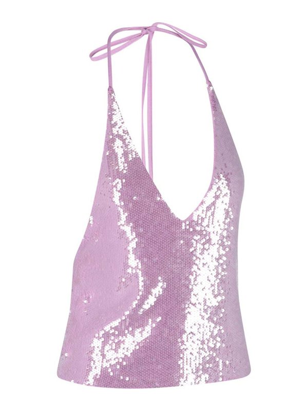 ROTATE Birger Christensen: Tops & Tank tops online - Pink sequin top