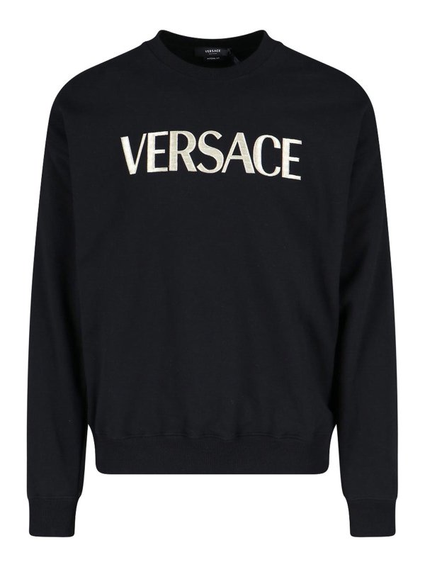VERSACE: Sudaderas y suéteres - Sudadera - Negro