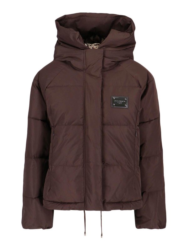 DOLCE & GABBANA: ダウン・ハイテクジャケット - ダウンジャケット - ブラウン