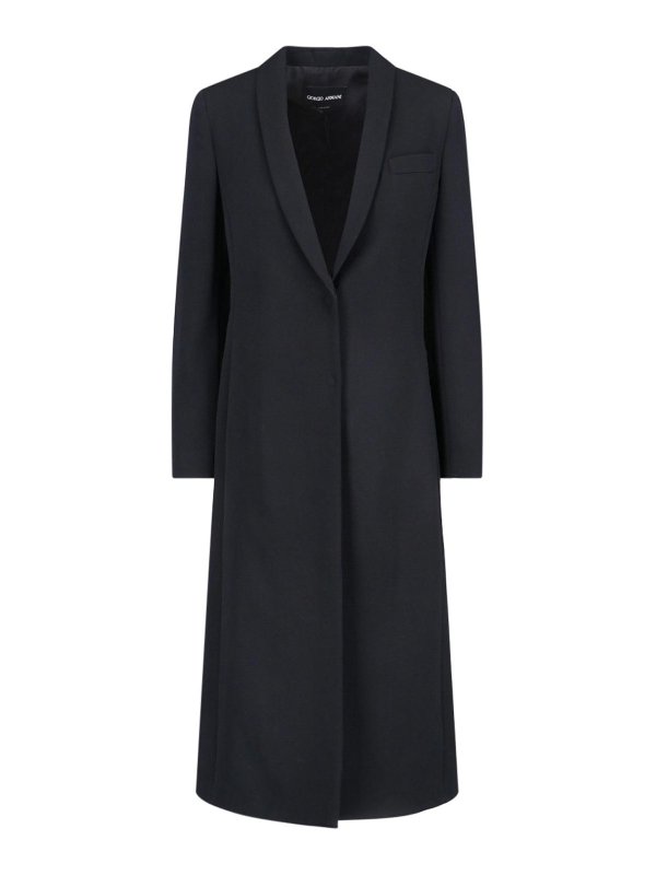 GIORGIO ARMANI: short coats - Long single-breasted coat