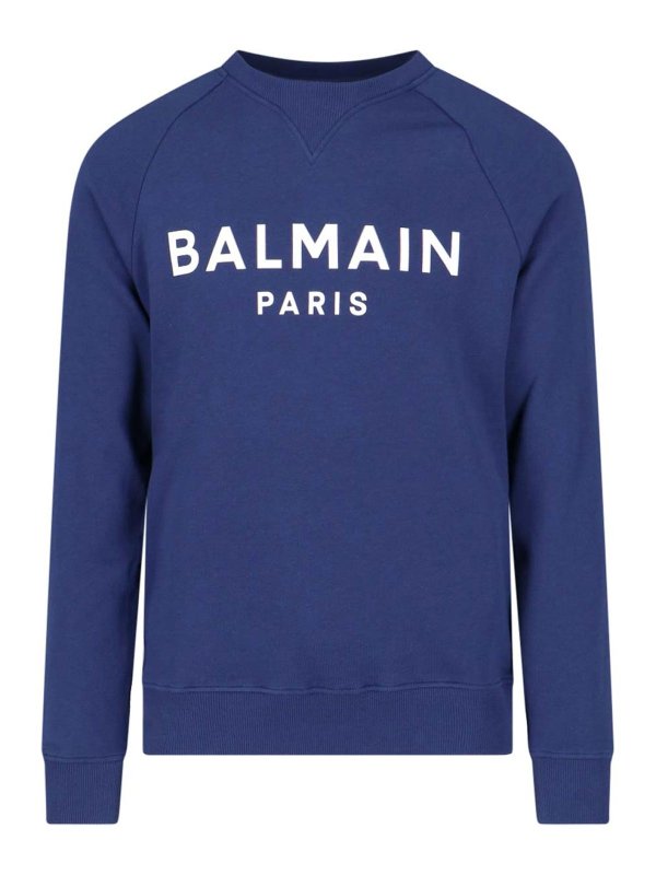Balmain: Sweatshirts und Pullover - Sweatshirt - Blau