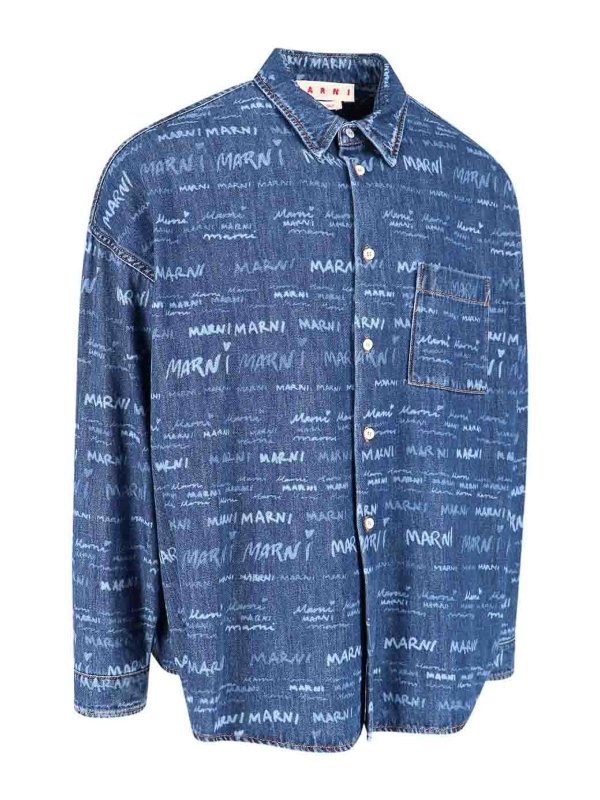 Marni: shirts online - All-over logo shirt