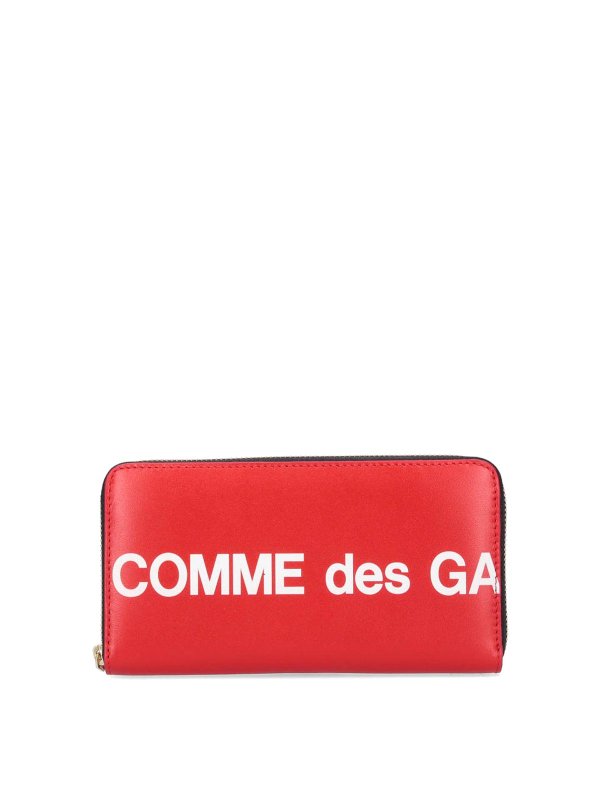 COMME DES GARCONS: wallets & purses - Logo zip wallet