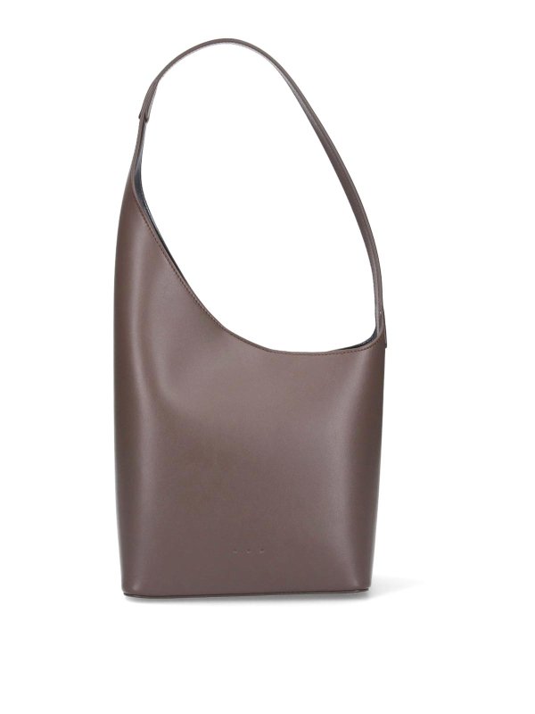 AESTHER EKME Flat Hobo Leather Shoulder Bag - Brown