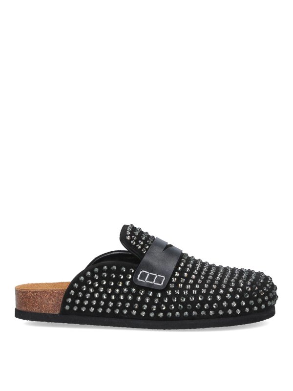 J.W. ANDERSON: mules shoes - Crystal detail mules