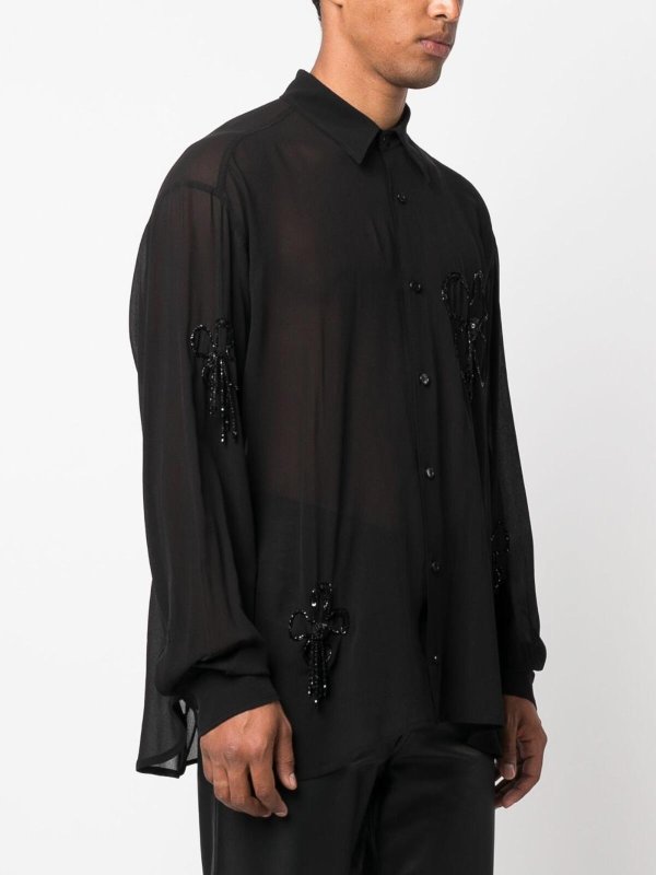 The Best Shops GCDS: camicie - Camicia oversize ricamata