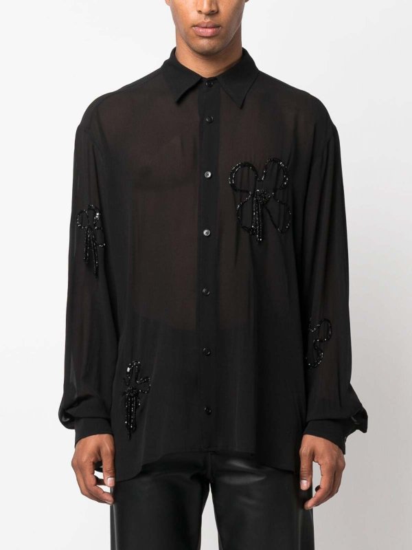 Camicia oversize ricamata shop online: GCDS