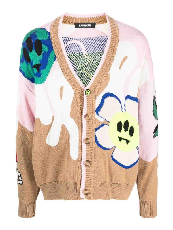 BARROW: cardigans - Printed wool cardigan