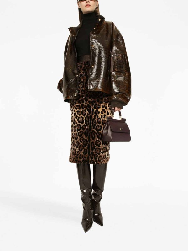 The Best Shops DOLCE & GABBANA: ニーレングススカート＆ミディ丈 - 膝丈/ミディスカート - ブラウン