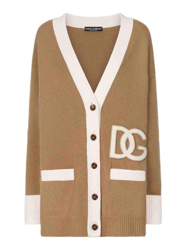Dolce & Gabbana Logo wool cardigan - Camel|FX382ZJCVL8S9000