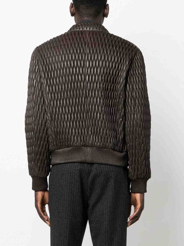 Quilted leather jacket shop online: E