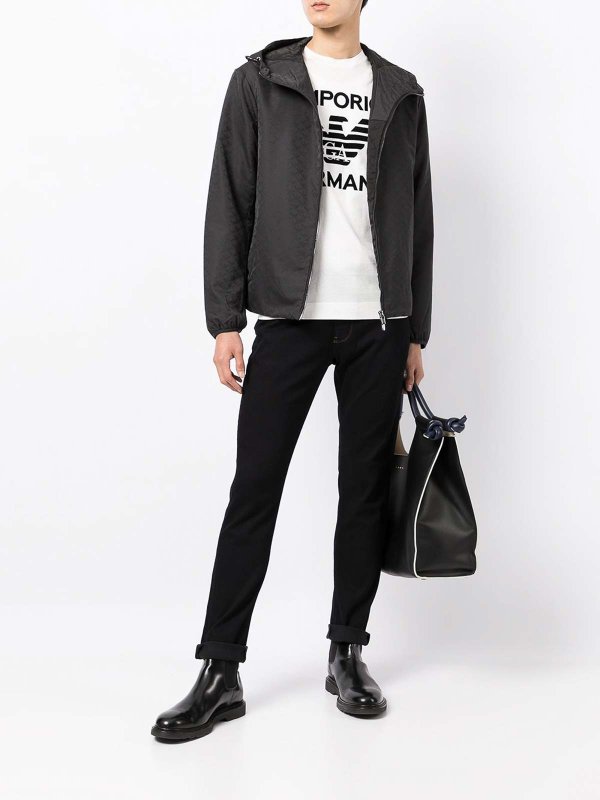 EMPORIO ARMANI: casual jackets online - Allover logo down jacket