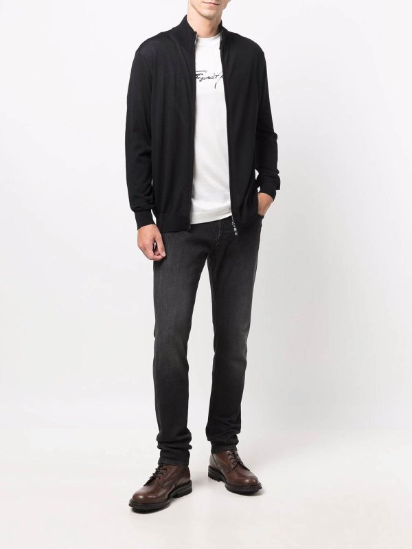 The Best Shops EMPORIO ARMANI: cardigans - Wool zipped cardigan