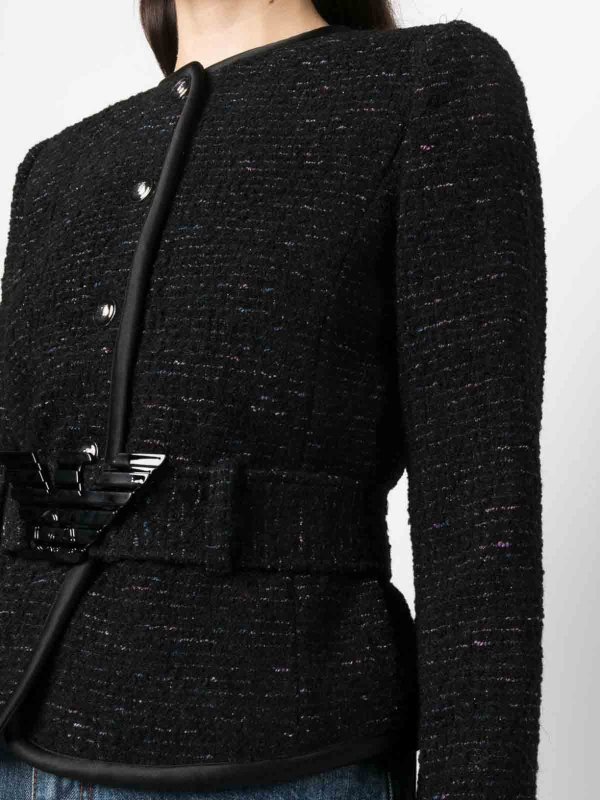 Giacca corta in tweed shop online: EMPORIO ARMANI