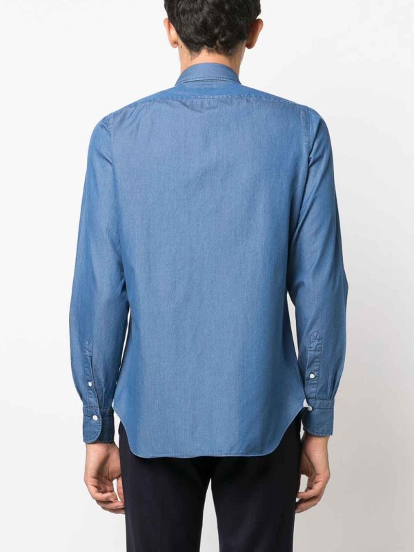 FINAMORE 1925: camicie online - Camicia in denim dalla vestibilitÃ  regolare