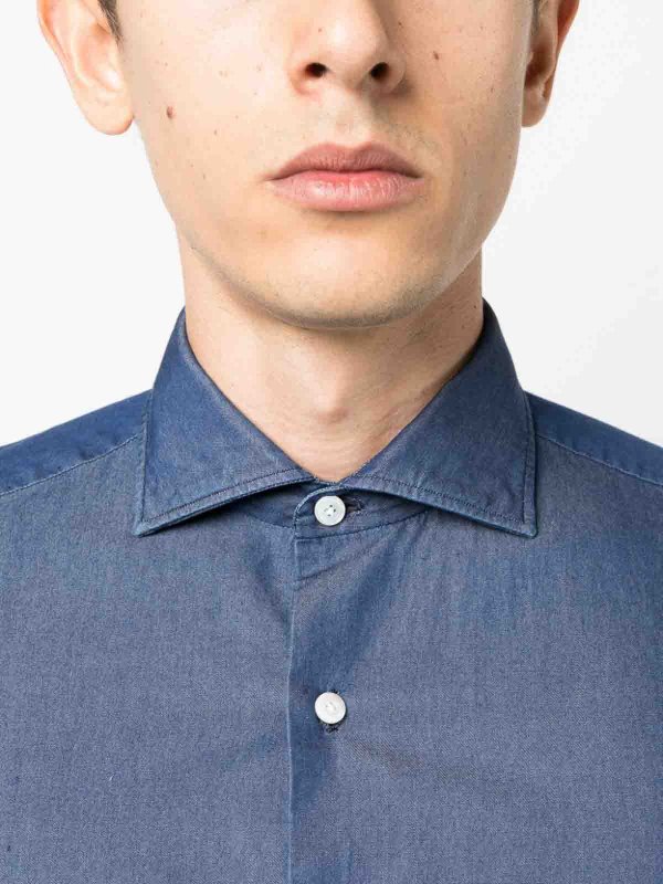 The Best Shops FINAMORE 1925: shirts - Regular fit denim shirt