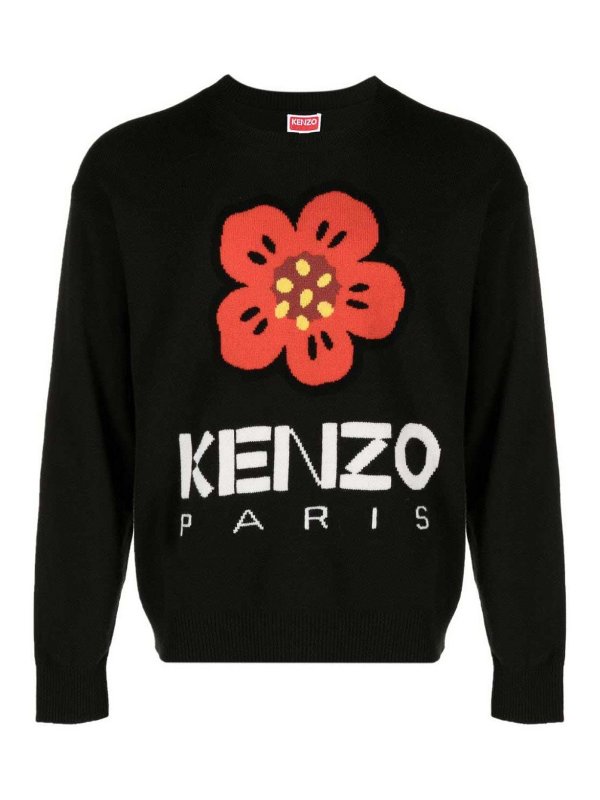 KENZO: crew necks - Boke flower wool jumper