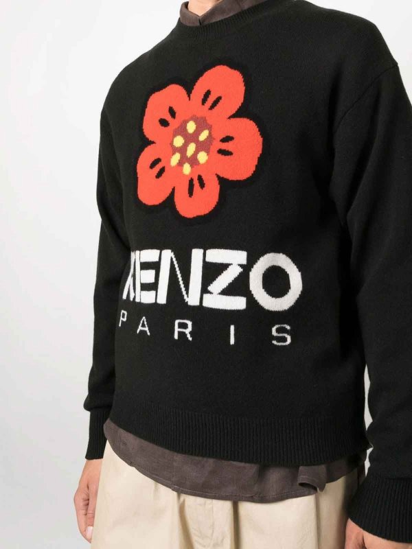 KENZO: crew necks online - Boke flower wool jumper