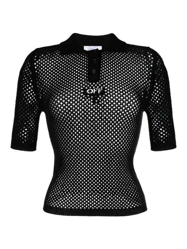 OFF-WHITE: ポロシャツ - ポロシャツ - 黒