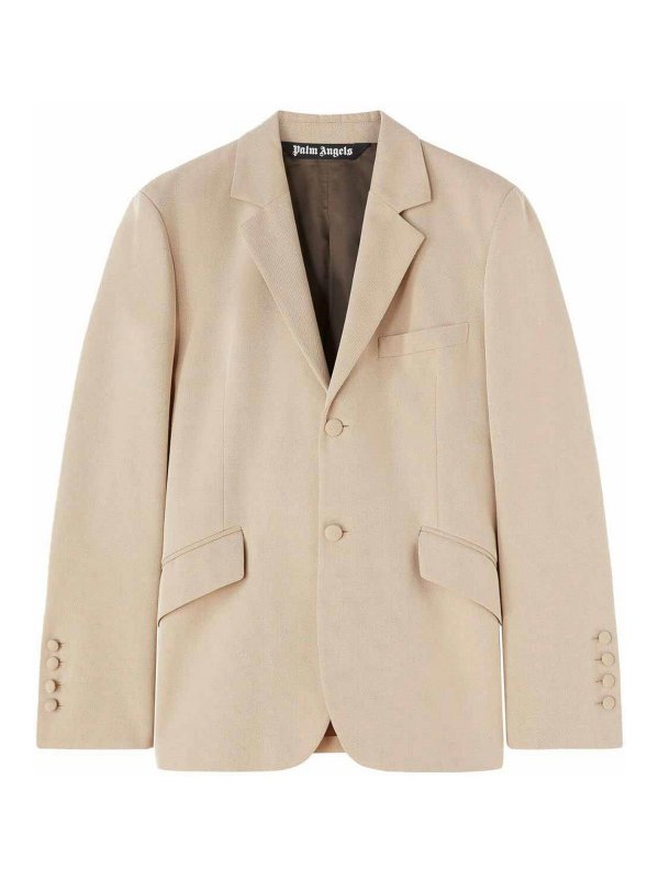 Palm Angels: Vestes de costume - Blazer - Beige