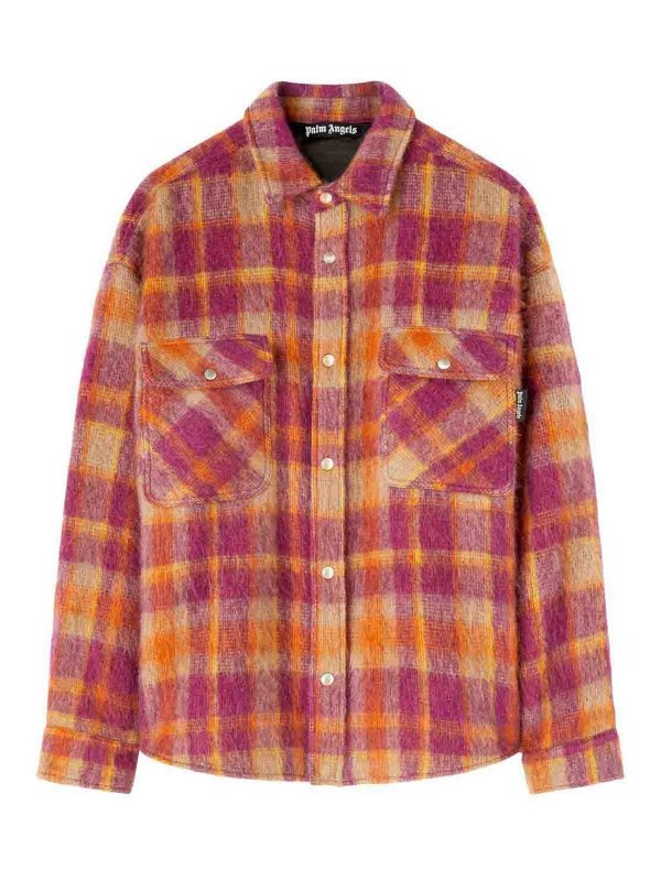 Palm Angels: casual jackets - Checked wool overshirt