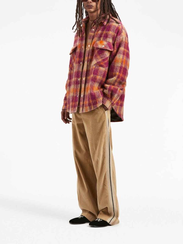 Palm Angels: casual jackets online - Checked wool overshirt