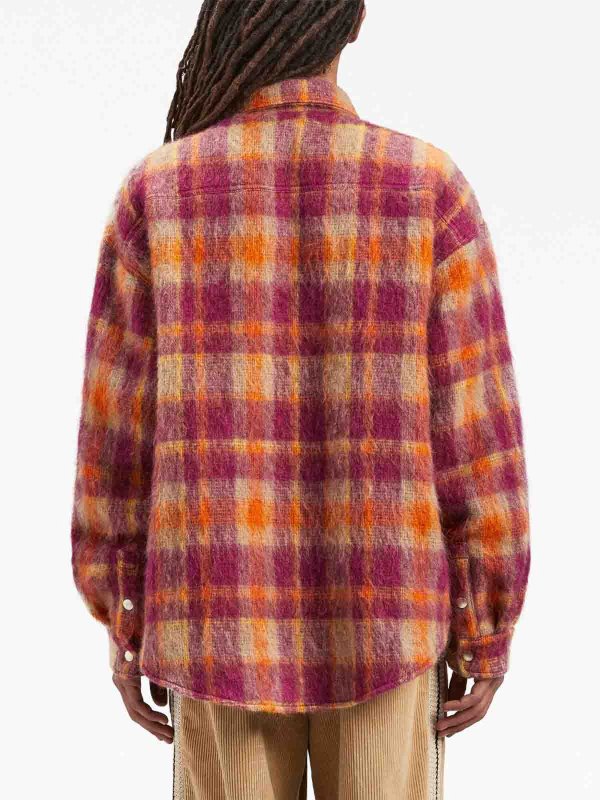 The Best Shops Palm Angels: casual jackets - Checked wool overshirt