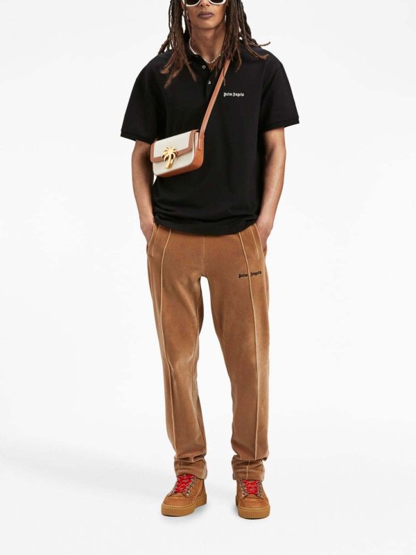 Embroidered logo cotton polo shirt shop online: Palm Angels