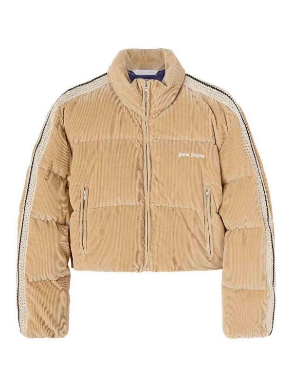 Palm Angels: casual jackets - Corduroy crop down jacket