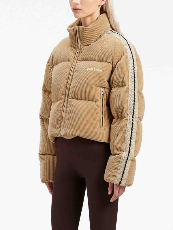 Palm Angels: casual jackets online - Corduroy crop down jacket