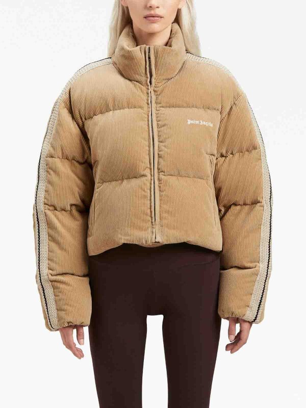 The Best Shops Palm Angels: casual jackets - Corduroy crop down jacket