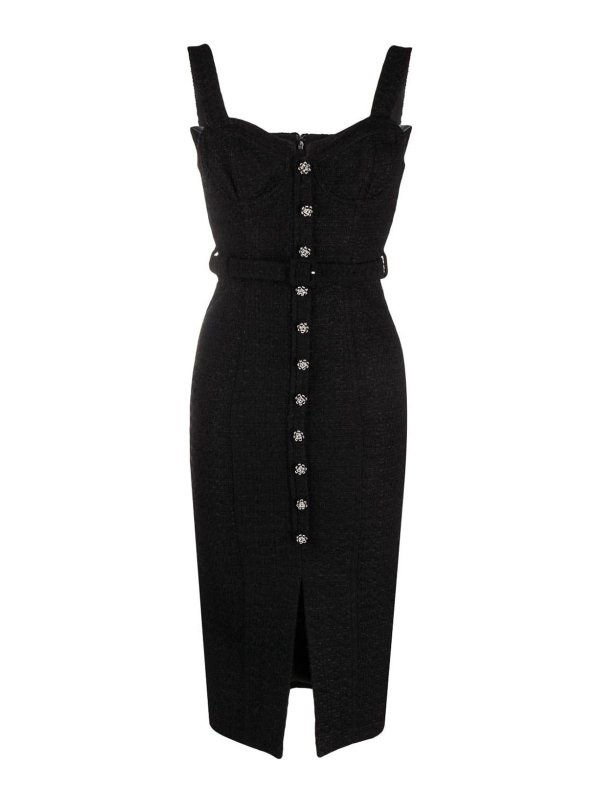 Self Portrait: Robe longueur genou - Robe Au Genou - Noir