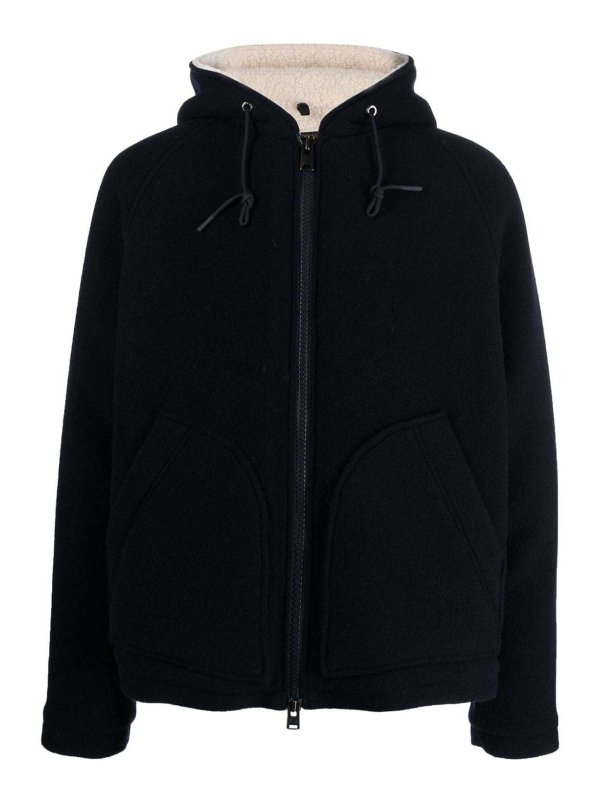 WOOLRICH: casual jackets - Wool blend hooded jacket