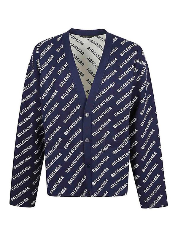 BALENCIAGA: Cardigans - Cardigan - Blau