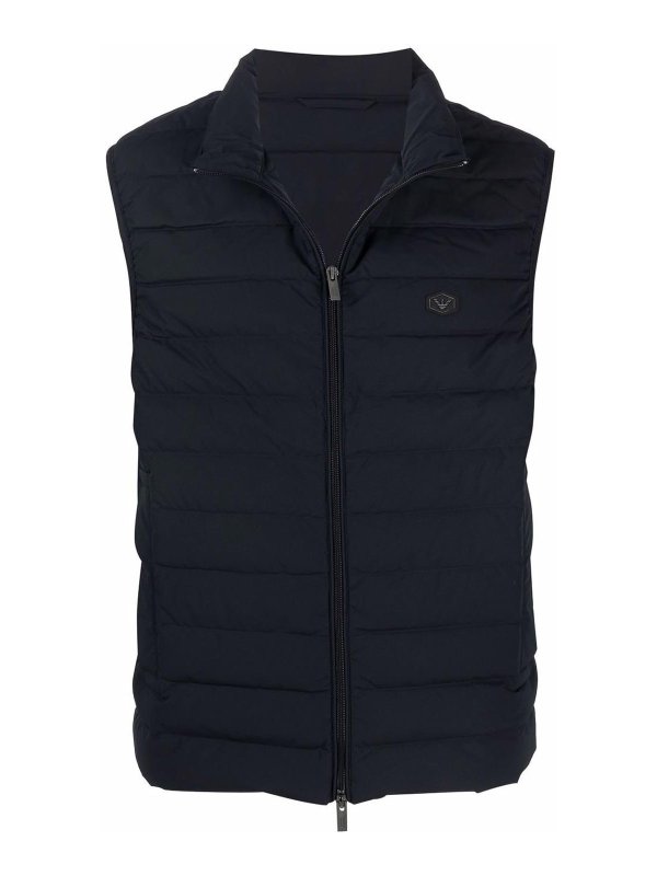 EMPORIO ARMANI: Gilets tricot - Gilet - Bleu