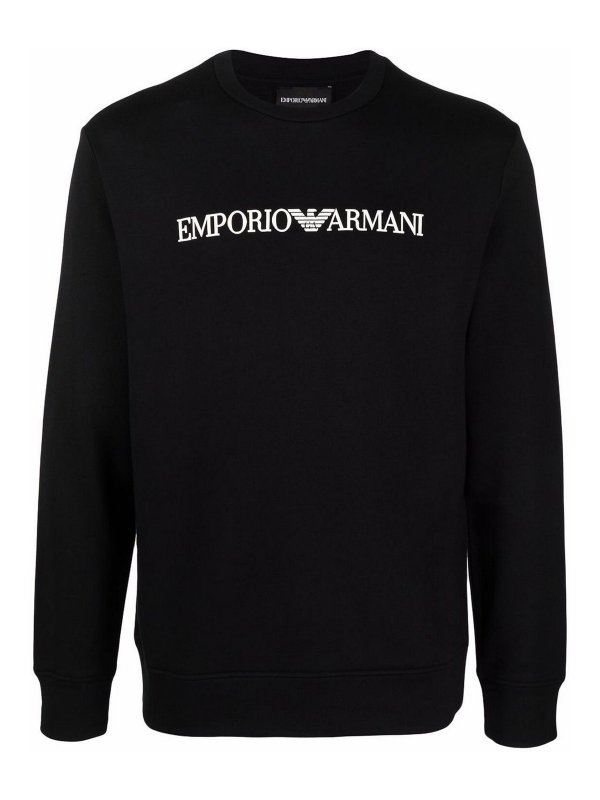 EMPORIO ARMANI: Sweatshirts & Sweaters - Logo cotton blend sweatshirt