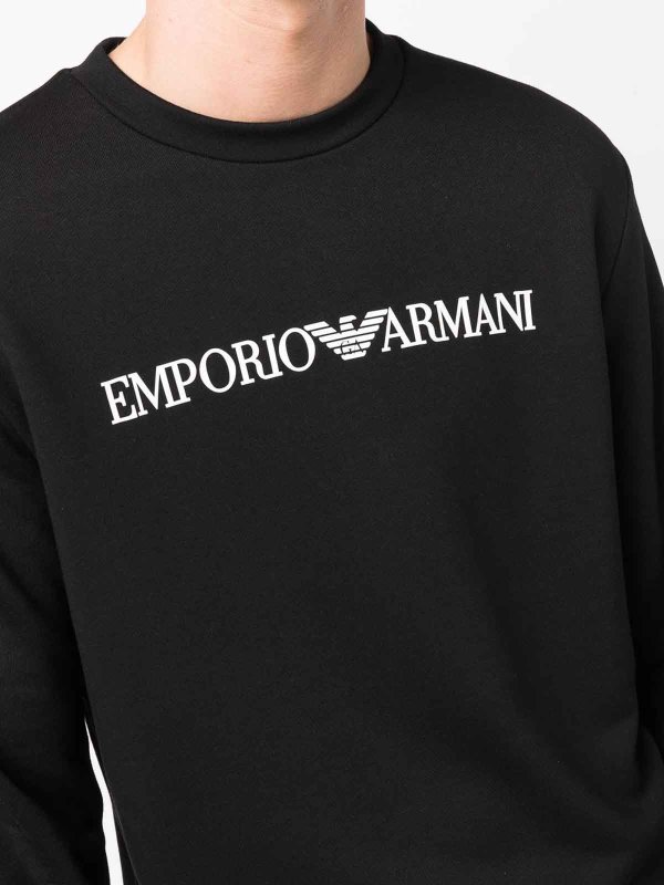 EMPORIO ARMANI: Sweatshirts & Sweaters online - Logo cotton blend sweatshirt
