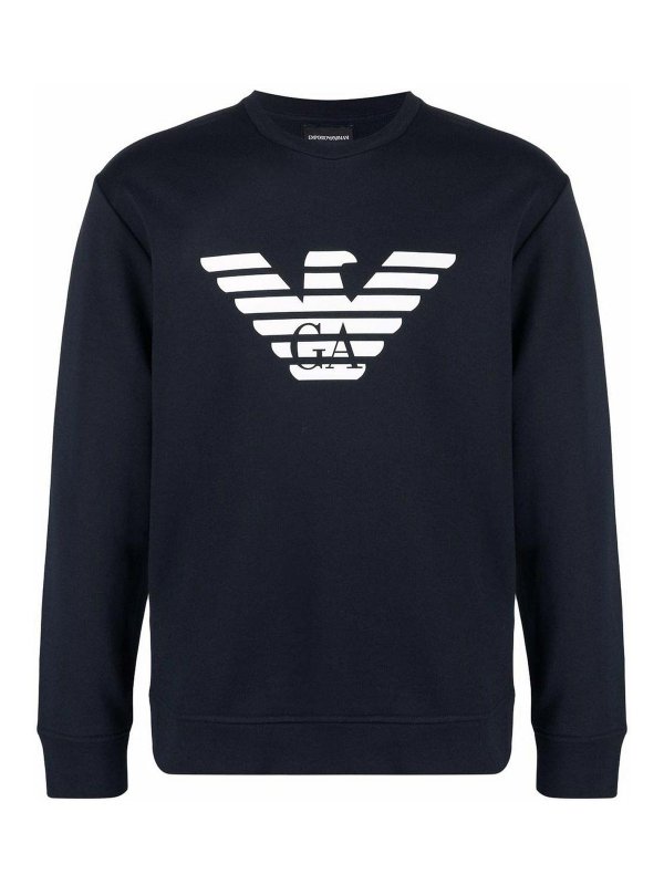 EMPORIO ARMANI: Sweatshirts & Sweaters - Logo cotton blend sweatshirt