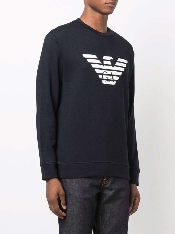 The Best Shops EMPORIO ARMANI: Sweatshirts & Sweaters - Logo cotton blend sweatshirt